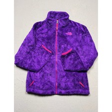 The North Face Girls Osito Fleece Jacket Purple Pink Full Zip Size L 14/16