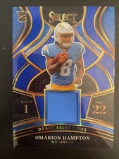 2025 Select - Draft Selections Patch Omarion Hampton #DSM-OHN Blue Prizm (RC)
