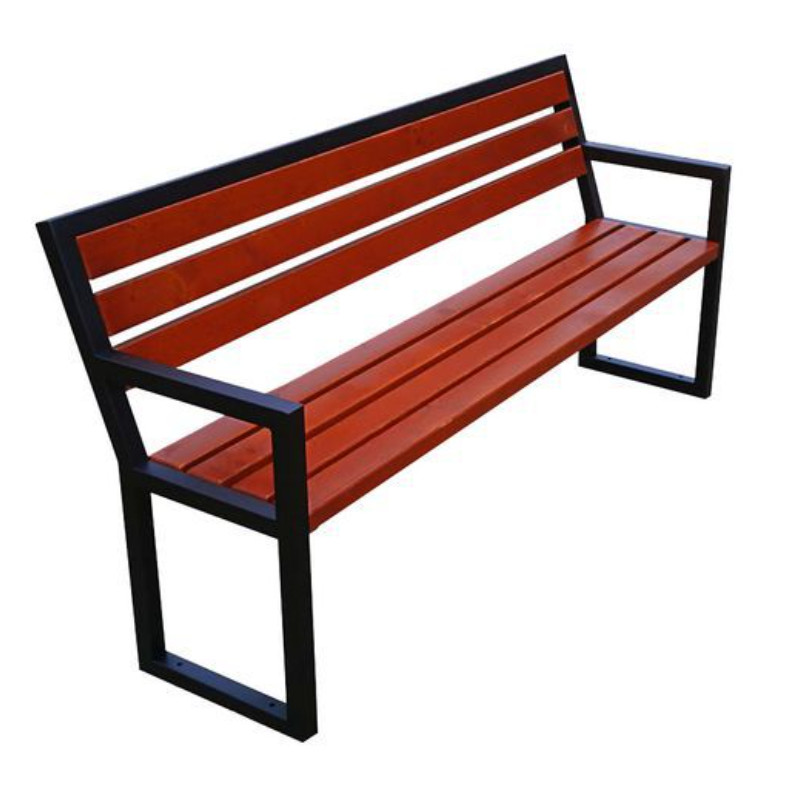 Banc en bois extérieur confortable avec dossier pour aménager une terrasse