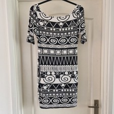 Asos Size 10 Dress Black White Summer Holiday Beach Festival