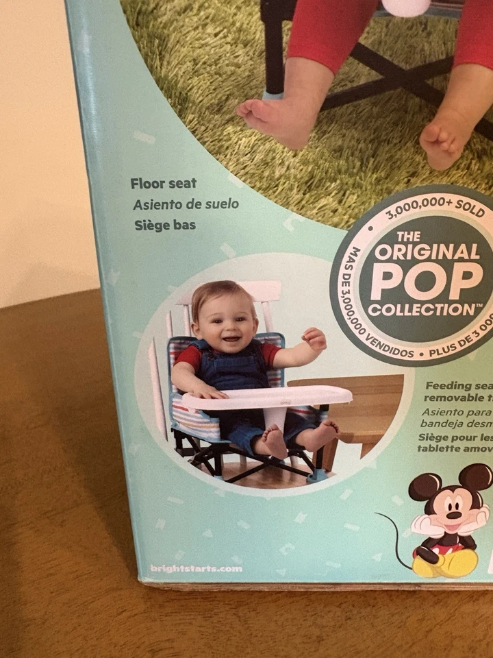 Disney Bebés Pop N Sit Asiento Elevador Portátil con Bandeja Mickey Mouse NUEVO Caja Sellada Foto 3 de 4