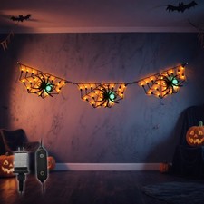 Halloween Spider Web Lights 57LED USB with 8H Timer