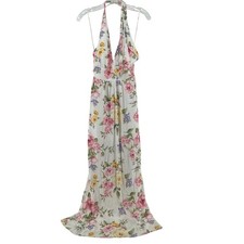 Forever 21 Floral Halter Maxi Dress Women's Small Brunch Garden Party Feminine