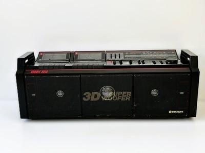 Ghettoblaster Hitachi 3D 3D Super Woofer Stereo Hifi Kassetten FM/AM LW-MW-SW Vintage
