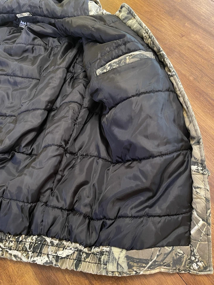 WFS Burly Camo Tan Hooded Jacket Mens Pockets Green Brown Tan XXL Insulated - Image 3 of 4