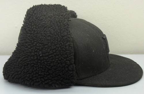 Detroit Tigers New Era 59Fifty Winter Dog Ear Hat ALL BLACK MLB Ear Cover 7 3/4 - Picture 4 of 20