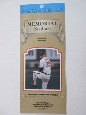 1991 MEMORIAL STADIUM Map Baltimore Orioles Maryland Rand McNally Gregg Olson
