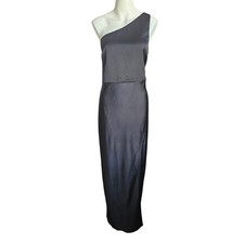 BHLDN Anthropologie Dylan One Shoulder Side Slit Gown Dress Sz 10 Whimsygoth