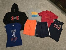 Nike Under Armour Lot of 7 Youth Small Athletic Shorts Hoodie T-Shirts USA
