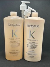 Champú y acondicionador Kerastase Gloss Absolu Bain Hydra Glaze 33,8 oz/1 L con bombas