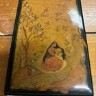 VTG Fedoskino Russian lacquer box THE VILLAGE WINTER FAIR — photo 2