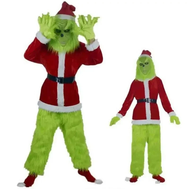 Disfraz Completo Navidad El Grinch Papá Noel Adulto Espesado TALLA: S - XXXL Foto 4 de 4