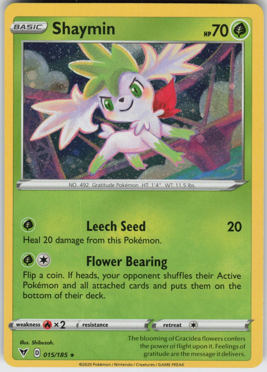 Holo Foil Shaymin - (Cosmos Holo) 015/185 Holo Rare Miscellaneous Cards & Produc
