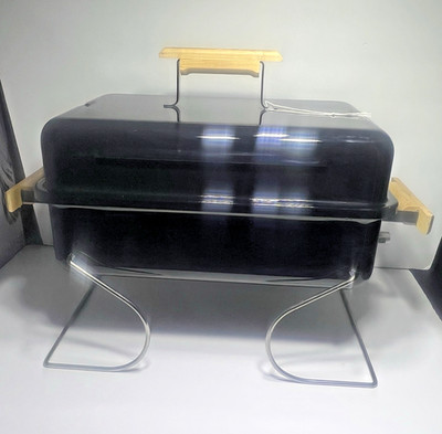 Vintage Marlboro Weber Go-Anywhere Gas Grill Tabletop BBQ Black 90's Made in USA