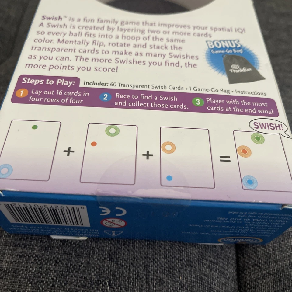 ThinkFun Swish Card Game Ages 8+ Transparent Cards Family Fun - Image 3 of 4