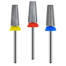 3Pcs Carbide 5 in 1 Nail Drill Bit Set- Two Way Rotate Use for 5 1, Sliver 