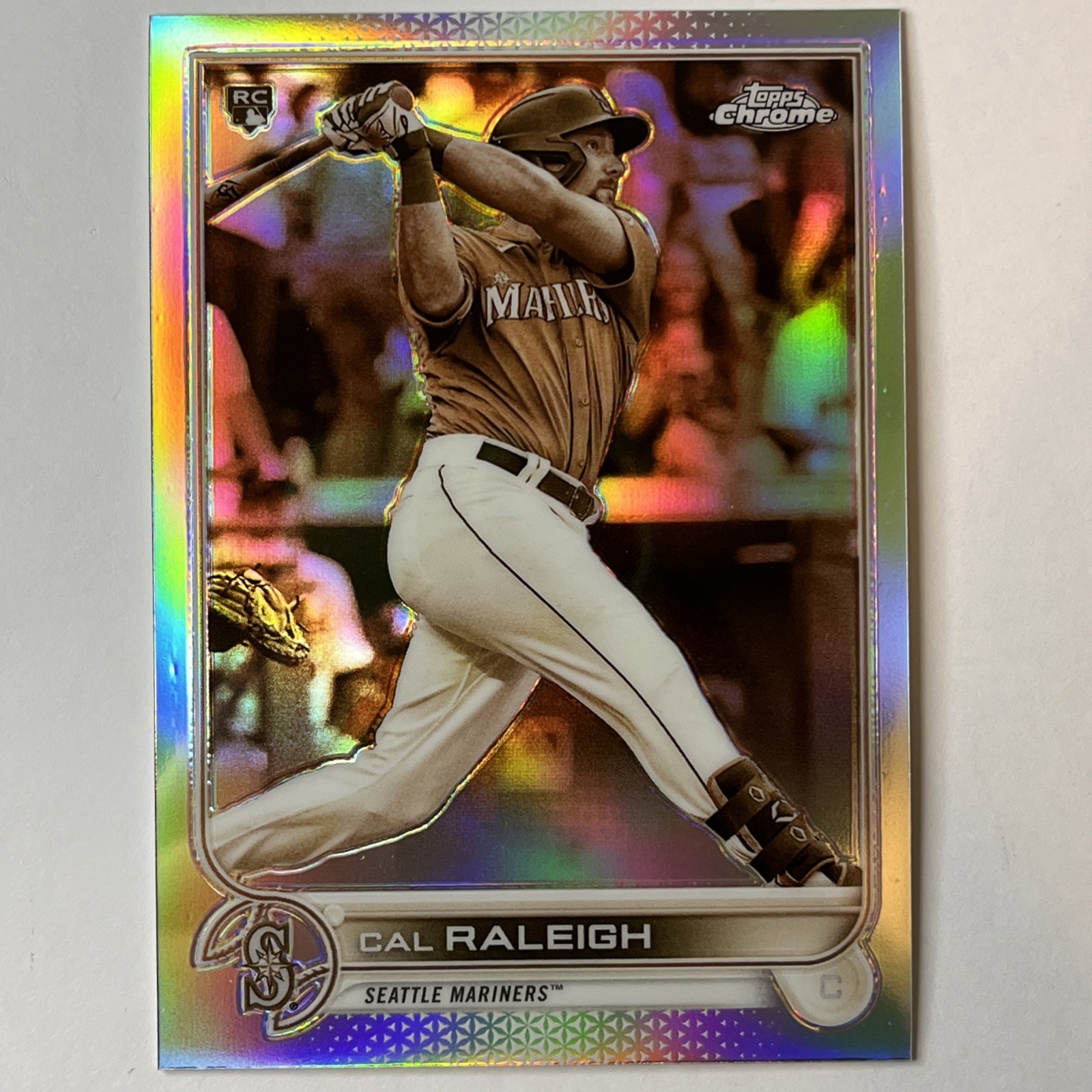 2022 Topps Chrome Cal Raleigh RC Sepia Refractor Rookie #149 Mariners