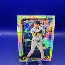2025 Topps Chrome - Christian Yelich #89 Logofractor  Milwaukee Brewers 5🔥🔥