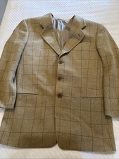 Giorgio Armani Le Collezioni Pure Cashmere Sport coat blazer Tan Plaid Tweed 40R