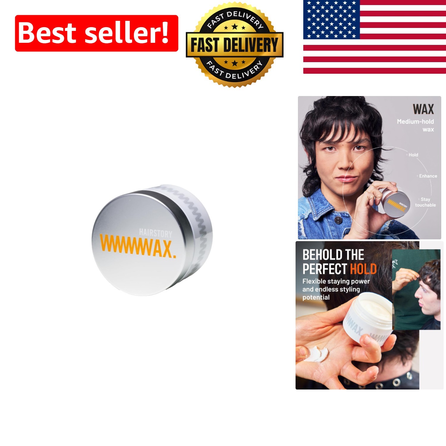 Fragrance-Free Hair Styling Wax with Medium Hold for Effortl