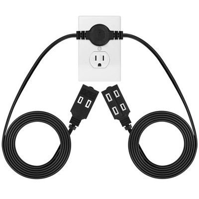 Twin Extension Cord Power Strip 13Ft, Double Extension Cord Splitter for Indo...