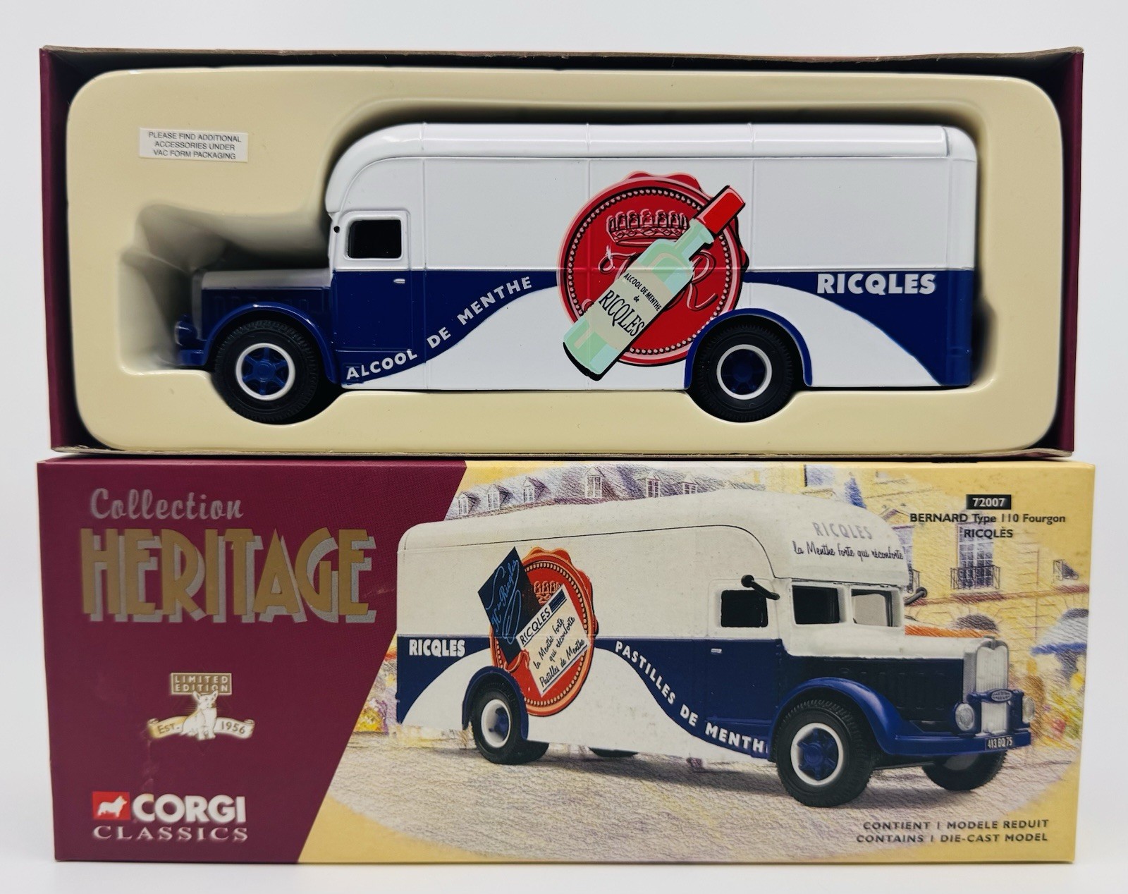 Camion Bernard Type 110 Fourgon Ricqlès Corgi 72007 miniature 1/43 neuve