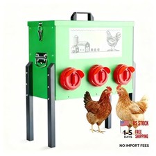 30lb Chicken Feeder- Automatic Port 6 Ports No Waste Poultry 30lb-green