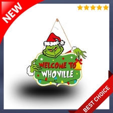 GRINCH Christmas Decorations Hanging Signs GREEN MONSTER DECOR