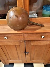 Copper Cookware 9” Sieve Strainer Colander With 7.5" Brass Handle Use Or Display