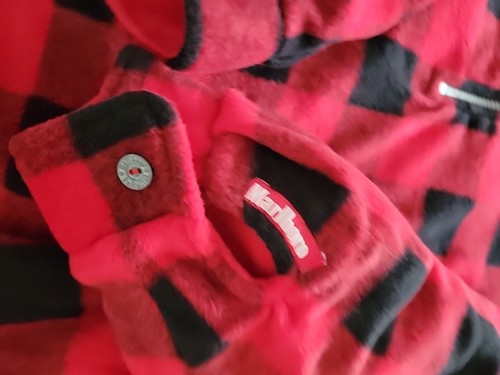 Vintage Marlboro 1/4 Zip Fleecejacke Gr. M Wendepullover rot/kariert - Bild 15 von 21