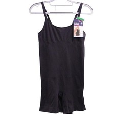 NEW Maidenform Everyday Seamless Shapewear Mid-Thigh Romper Bodysuit Black Sz L