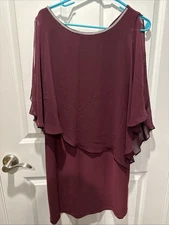 MSK Womens Embellished Short Sleeve Sheath Dress SIZE MEDIUM GUC