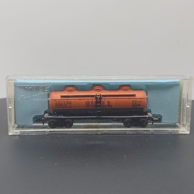 Atlas Spur N 2291 Shell 3 Kuppeltankwagen Vintage Modelleisenbahn in Box