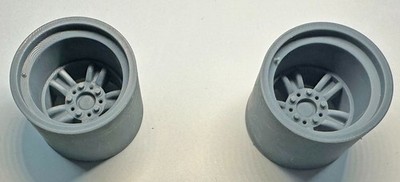 3D PRINTED AMERICAN RACING BEAR CLAW REAR RIMS 2 PIECES 1/16 SCALE