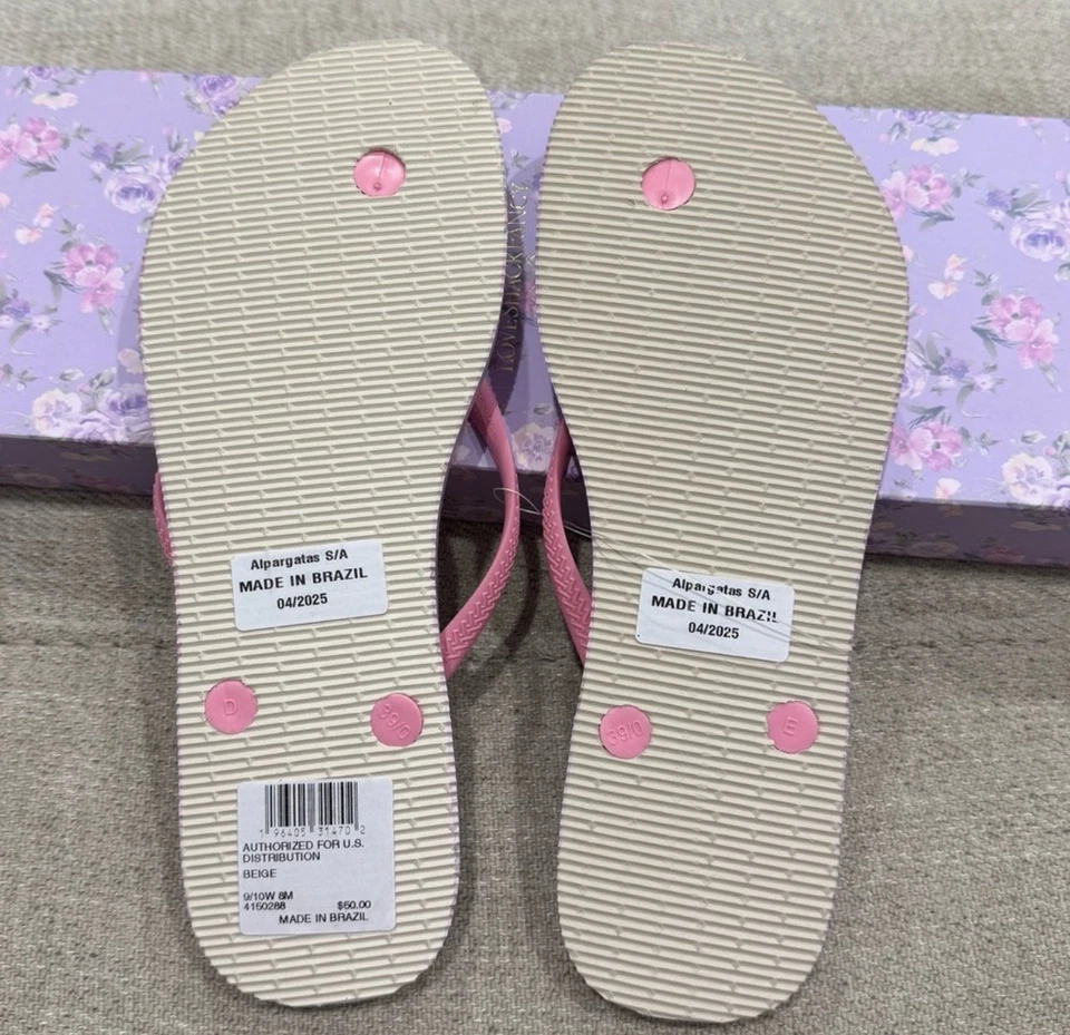 🎀 Chanclas delgadas LoveShackFancy x Havaianas para mujer 9/10 🎀 nuevas en caja Foto 3 de 4