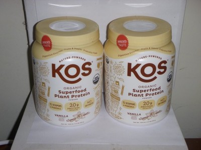 (2 pack) KOS Superfood Plant Protein - 19.06oz each - Vanilla - Exp 6/26
