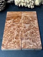 BLM61 Stabilized Big Leaf Maple Burl Knife Scales 1911 Grips Natural Burl