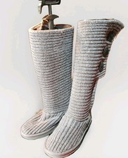 Ugg Classic Cardy Boots Grey Womens Knit Knee High Boots UK 5 / EU 38 #5819