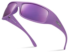 Sports Polarized Sunglasses for Men Wrap Around TR90 Frame Driving Fishing Ru...