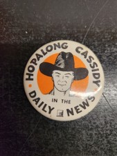 Vintage Hopalong Cassidy in the Daily News Pinback Button