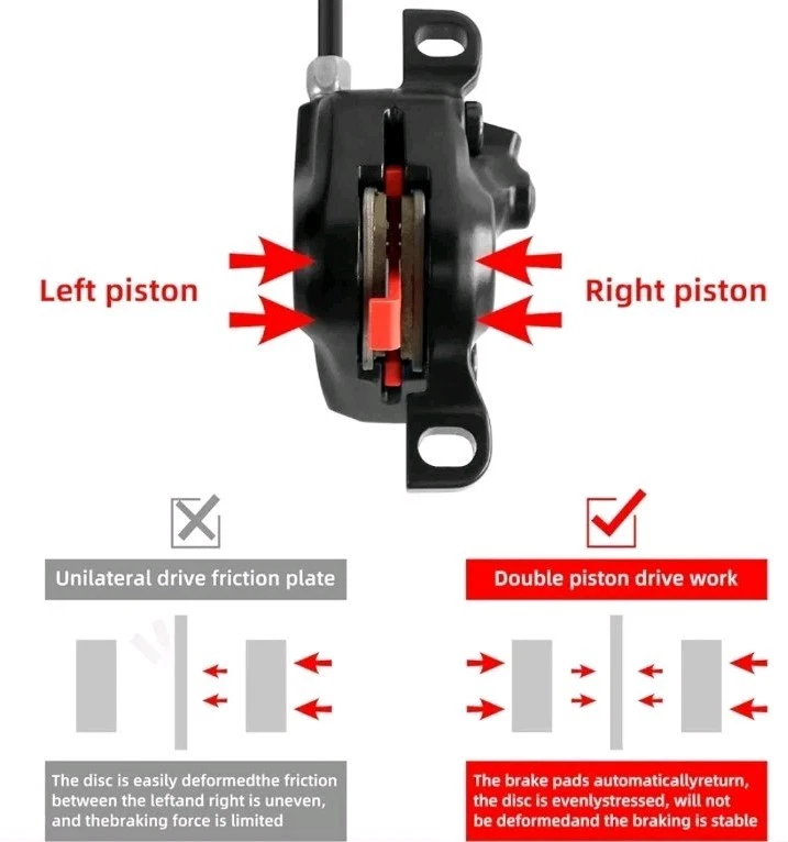 Комплект гидравлических дисковых тормозов для горного велосипеда MT200 с роторами RT26 160 мм левый передний 800 мм правый - Изображение 3 из 4
