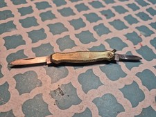 Vintage Unbranded Double Blade Pocket Watch Chain Fob Gold Plated VG used