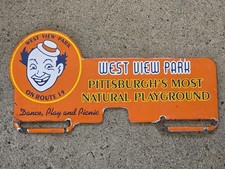 Vintage West View Amusement Park License Plate Topper Pittsburgh 10x5 Vintage West View Amusement Park License Plate Topper Pittsburgh 10x5