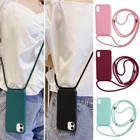 Protective cover with strap mobile phone chain rope cord for hanging cord case mobile case