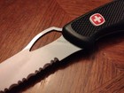 Rare Retired Wenger Swiss Army Ranger 151 Folding Knife Swiss Serrated Blk — photo 4