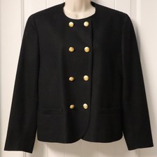 Vintage 1990s PENDLETON womens 100 virgin wool black blazer Petite 10 USA