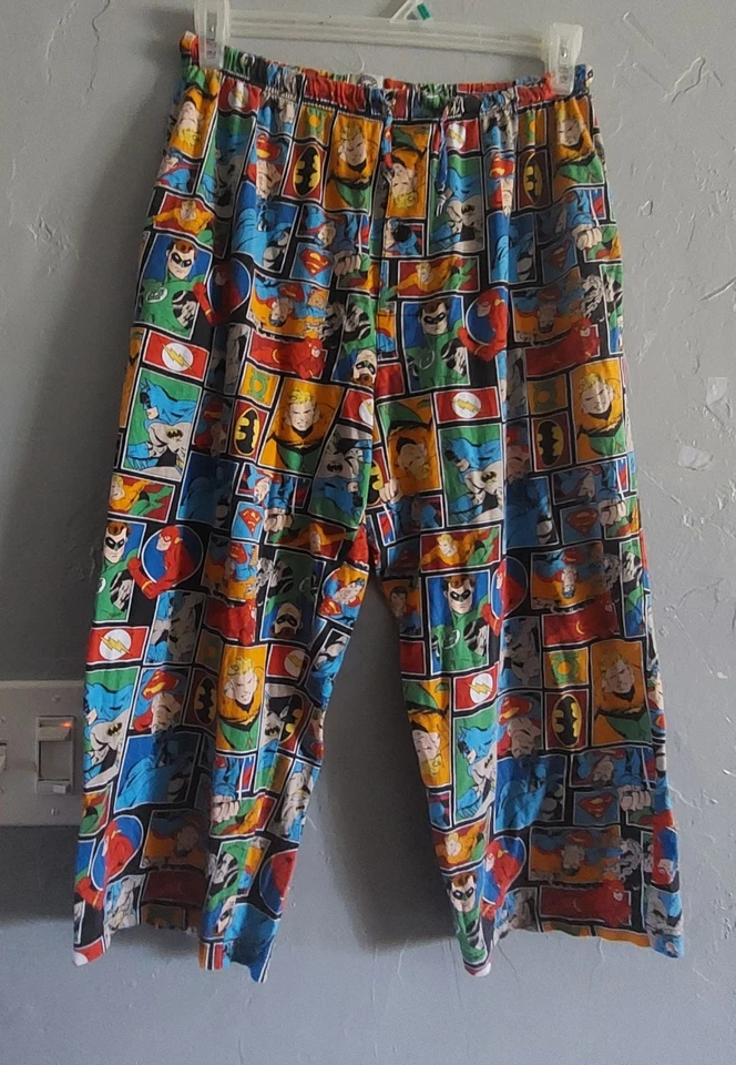 DC Comics Original Pajama Pants Capri Men's M,cotton, Pockers Elastic Waist. - Image 2 of 4