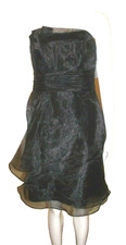 NWT David's Bridal Black Organza Strapless Party / Formal Dress Size 4