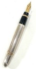 Mont Blanc Meisterstuck Solitaire Fountain Pen 925 Silver gold trim 18k Nib — photo 4