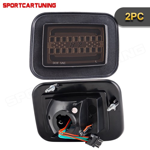 For 03-09 Hummer H2 Base LH & RH Smoke Lens LED Turn Signal Lights Parking Lamps - Picture 9 of 13